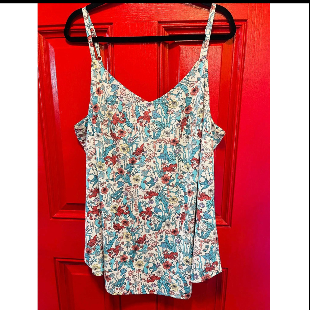 Torrid 3 (3X) New Disney Sea Life Ariel Little Mermaid Ava Stretch Challis Cami